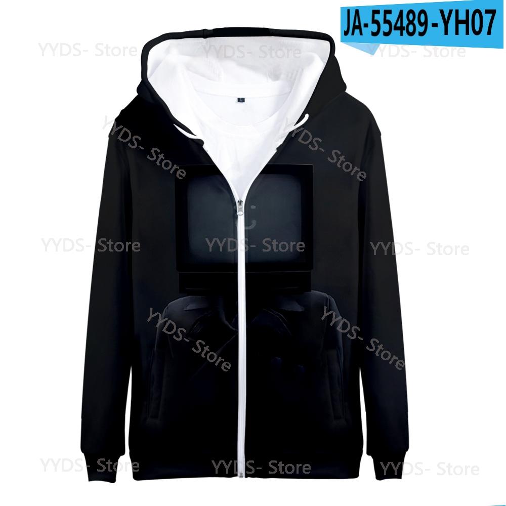 Cool Y2k Skibidi Toilet Hoodie Zipper Sweatshirts Men Women Long Sleeve Pullovers 3D Cosplay Clothes Kids Boy Girls Hoody