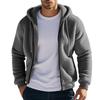 Men Casual Warm Fleece Hooded Zipper Cardigan Sweater Outerwear