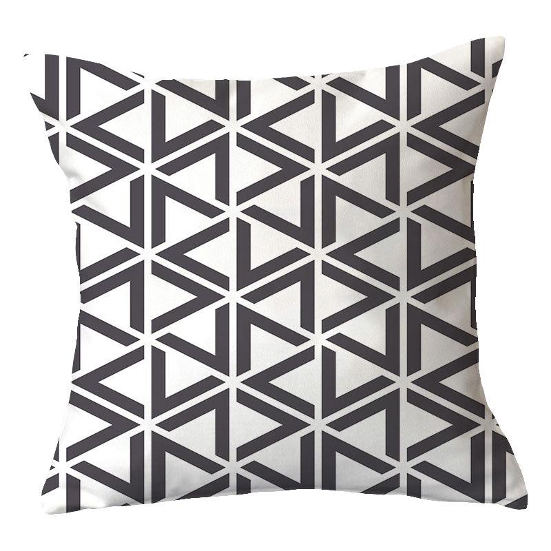 

Простая новая черно-белая геометрическая плюшевая наволочка для дома, ткань, чехол для подушки, дизайн 45 * 45 without core