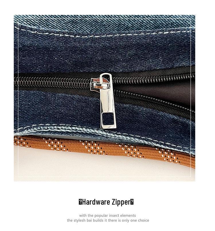 Damen 2025 Denim Schulter-Tote mit großem Fassungsvermögen - Trendig & Strukturiert