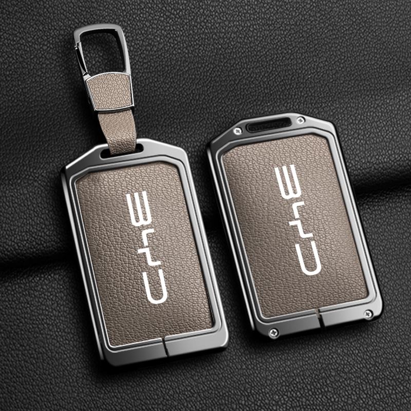 

Zinc Alloy Leather Car Nfc Card Remote Key Cover Fob Case For Byd Tang Dm Han Ev Song Pro Qin Plus Dmi Auto Keychain Accessories