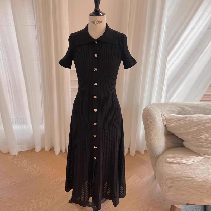 Summer Spring Women's Maxi Dress Women Knit Long Bodycon Ruffle Ladies Dresses Elegant Office Women Dress