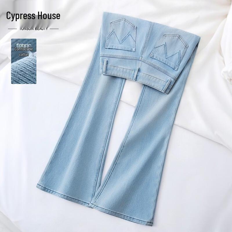 Women s Washed High-Waist Slim Flare Jeans S