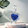 Copper Heart Shaped Blue Honey Pendants Bracelet Charms Fit Women Jewelry Party Beads Diy Exquisite Gifts Accessory