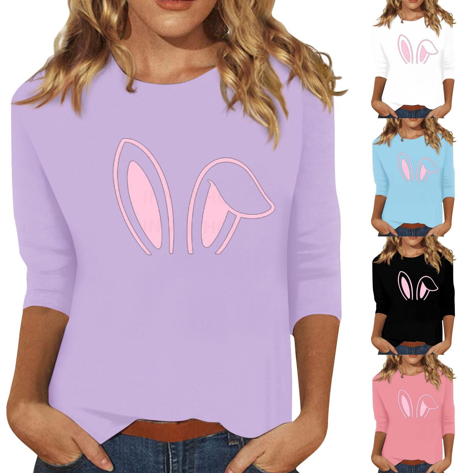 

Женские повседневные футболки с рукавом 3/4, топы с круглым вырезом