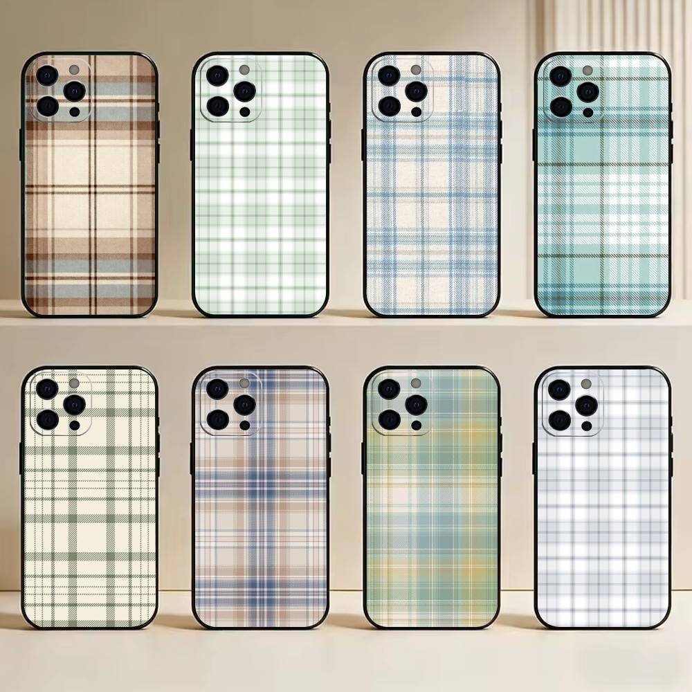 Forest grid style   Phone Case Silicone Soft For IPhone 17 16 15 14 13 12 11 X XR Plus Pro Max Plus
