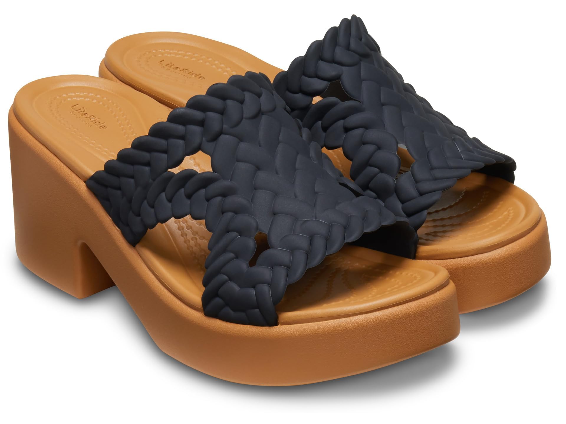 

Сандалии женские Crocs Brooklyn Heel Heel черного цвета, размер 24, плетеные,