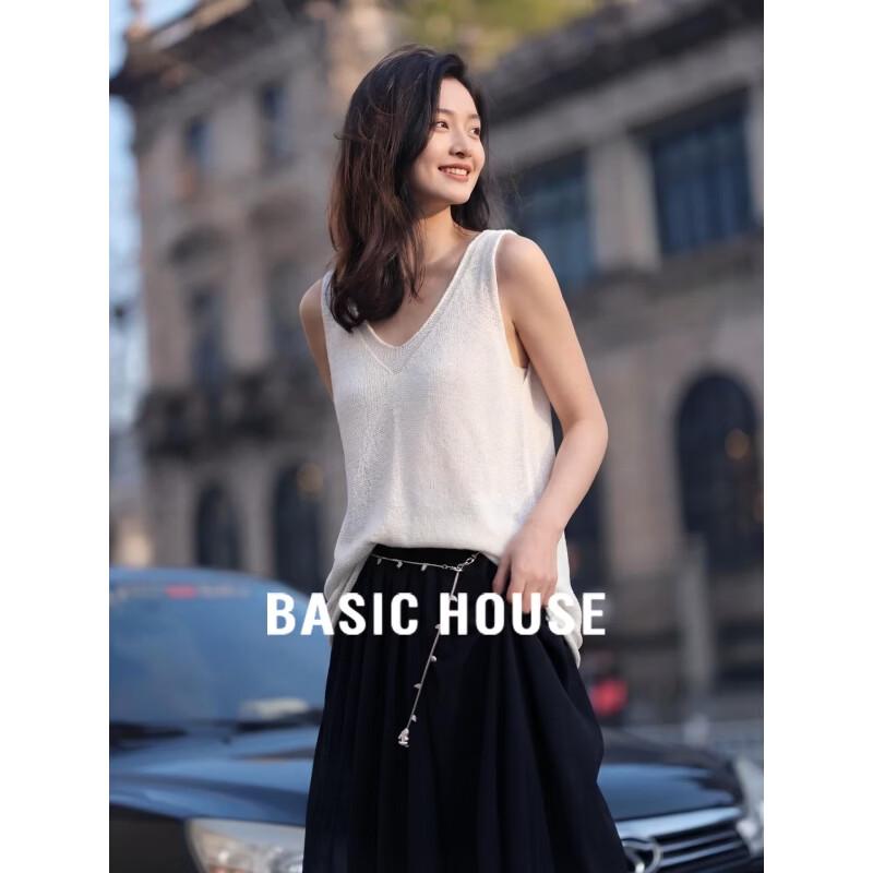 Basic House Women s V-Neck Tencel-Linen Camisole M