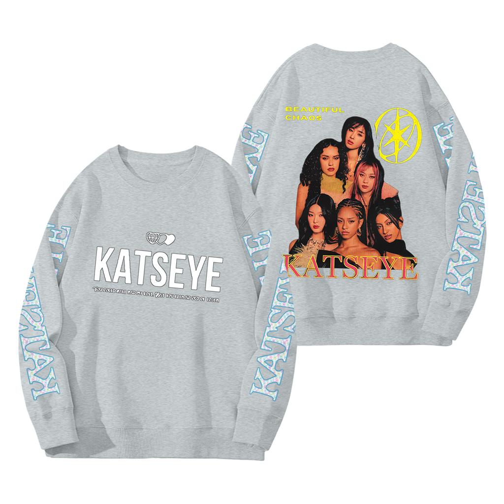 Women's Fashion Long Sleeve Print Round Neck Loose Pullover Sweater Top