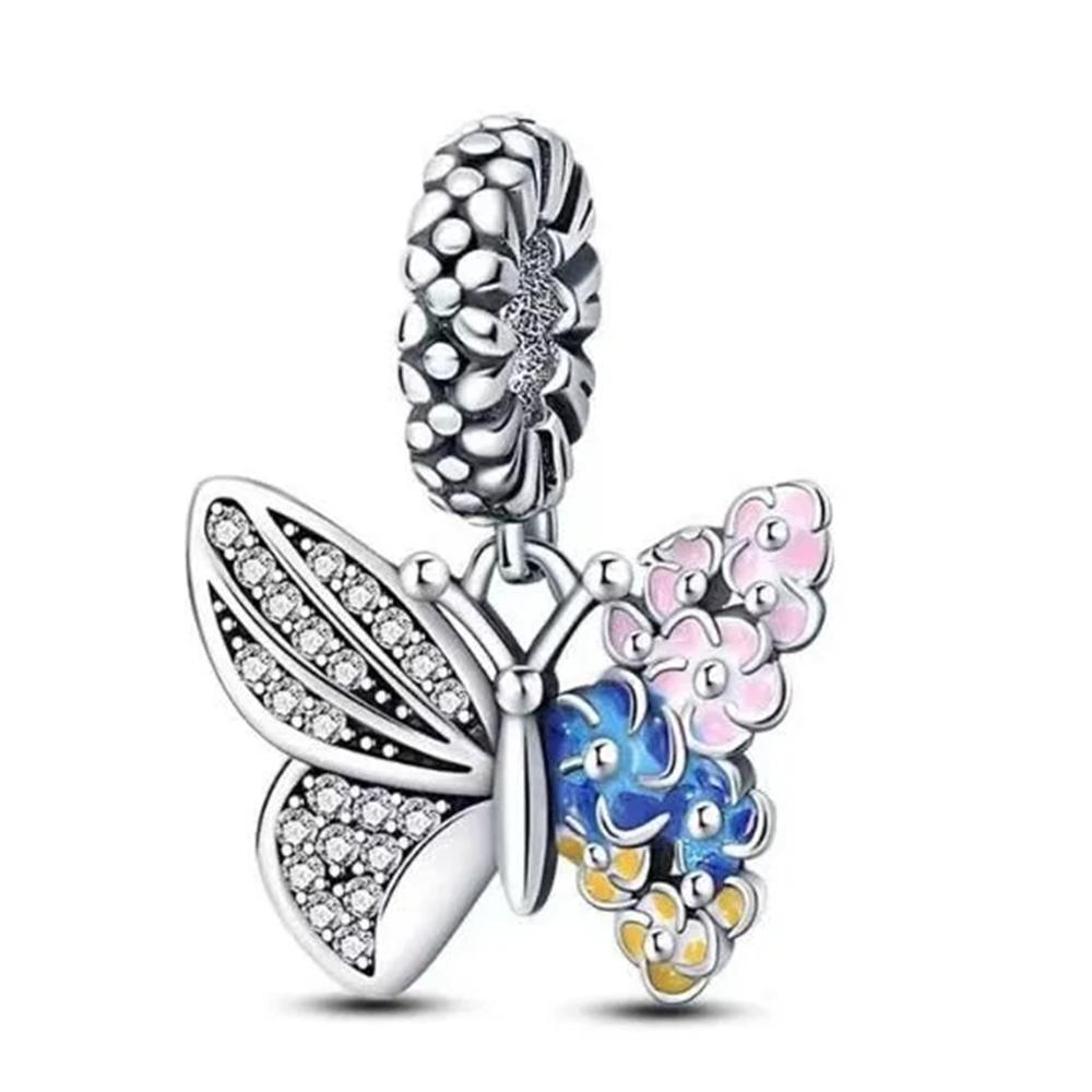 Original Early Spring Butterfly Charms Pendant Copper Fit Bracelet Trinket Necklace For Women Jewelry Making Party Gift