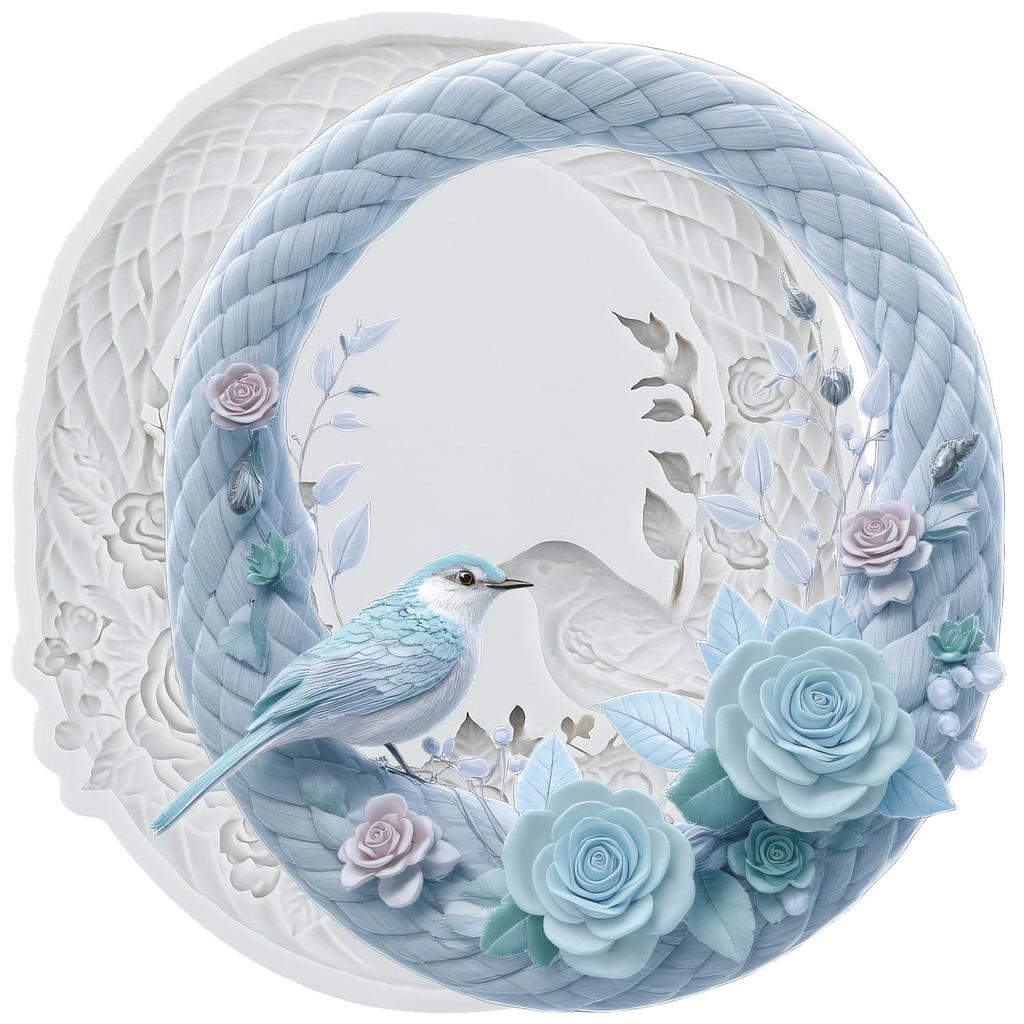 Bird Photo Frame Silicone Mold Picture Frame Fondant Molds Cake Decorating Tools Cupcake Topper Candy Resin Clay Chocolate Gumpaste Mold