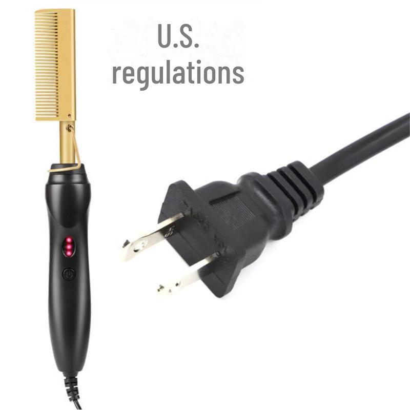 Dvojitý měděný hřeben pro rovnání a kulmování vlasů pro mokré/suché vlasy