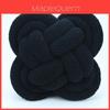 Chinese Knot Throw Pillow With Sheep Wool Cover For Modern Home Decor