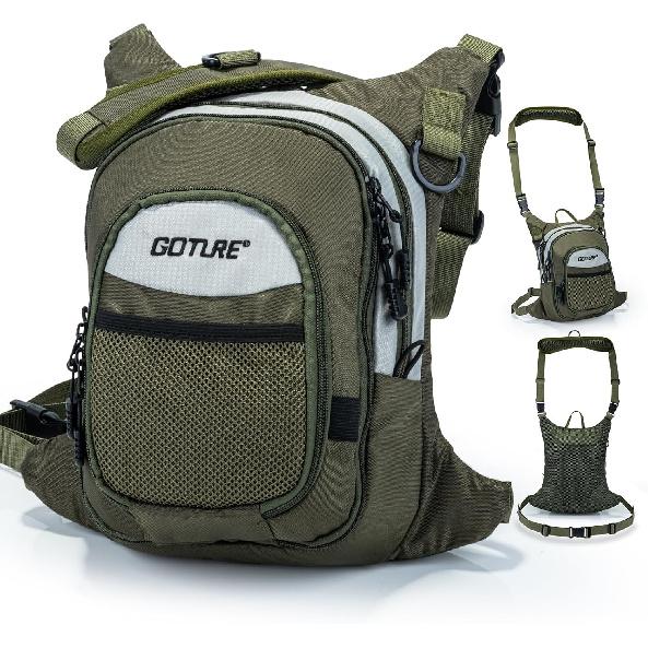 Goture Fly Fishing Chest Pack, Lightweight Chest Pack Tackle Storage Bag, Fly Fishing Waist Pack, Fly Fishing Bag with Adjustable Padded Waist Strap