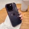 Purple Plating Lens Frame Transparent Phone Case For Iphone 14 Pro Max 11 12 13 Pro Max Camera Protection Clear Shockproof Cover