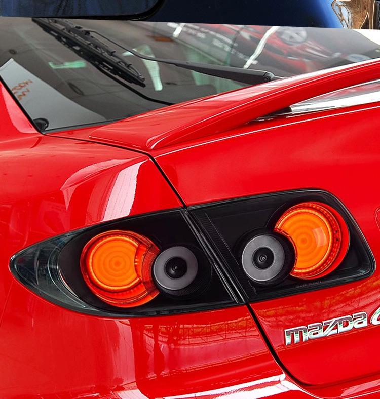 Compatible with 2003-2015 Mazda 6: Modified LED Rear Tail Lights with Daytime Running, Turn Signals, and Reverse Lights.