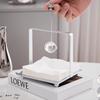 Square Metal Crystal Tissue Holder Electroplating Home Tabletop Tissue Decoration Upright Storage Press Base