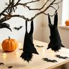 Realistic Felt Bat Figures Halloween Decorations, Hanging Bats, Spooky Flying Props Party Background Decor for Haunted House Party, Indoor Outdoor