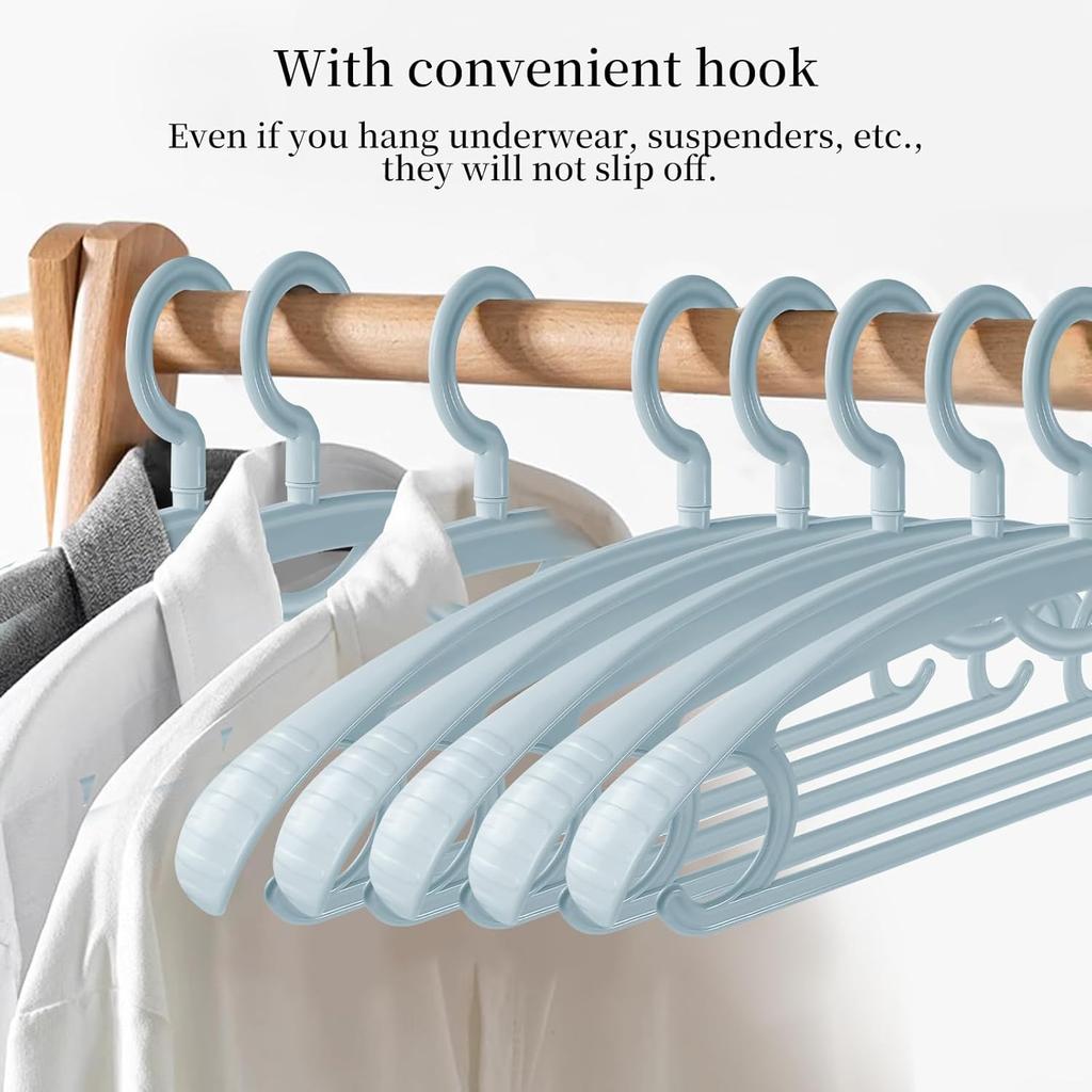 10pcs Adult Wide Shoulder Thickened Non-slip Clothes Hanger Household Clothes Rack Clothes Drying Rack Plastic Clothes Hanger