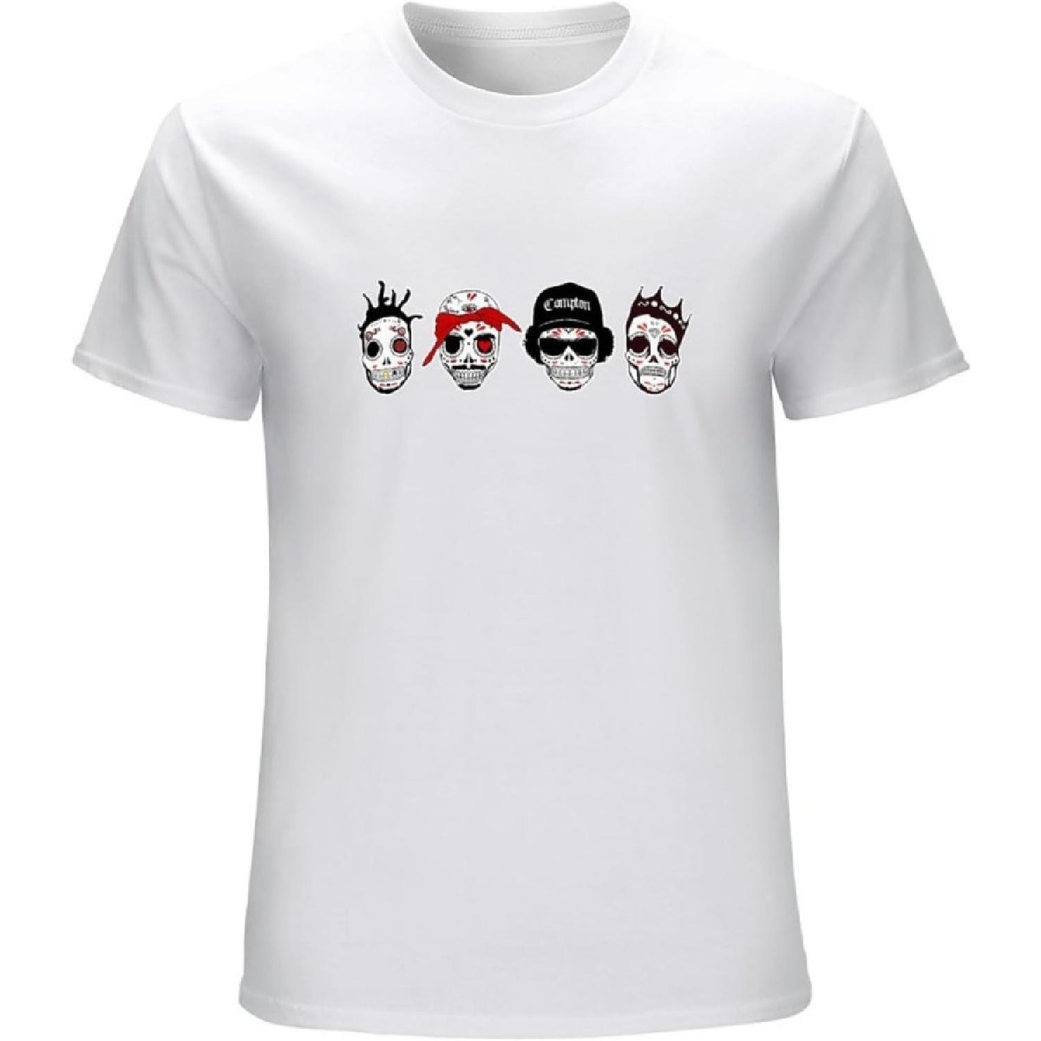 Hip Hop Biggie E ODB T-Shirt Top Graphic Tee Printed T-Shirt for Men White S