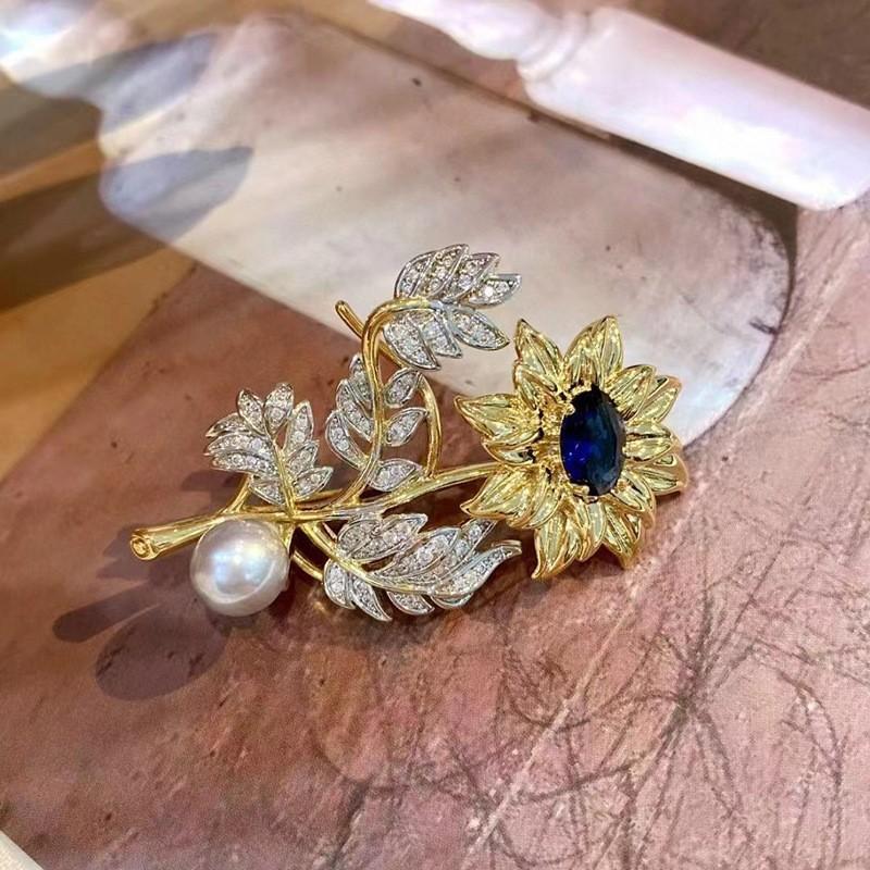 

Модный темперамент, элегантная двухцветная брошь-булавка в виде подсолнуха из пчелиного воска и нефрита