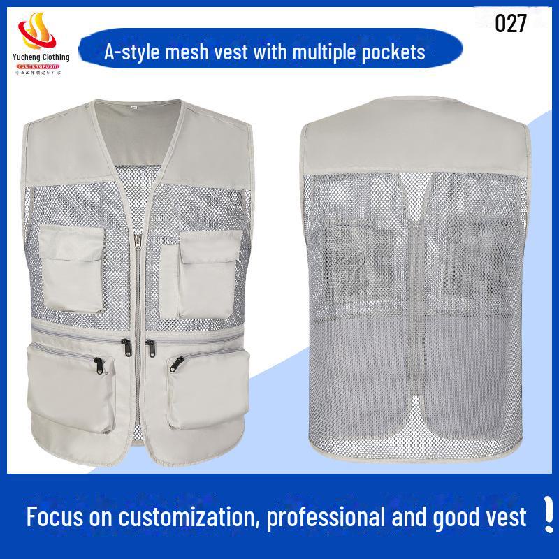 Custom Logo Emergency Management Safety Vest - Multi-Pocket Workwear for Photojournalists
