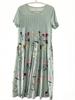 Frauen Lose Sommer Floral Vintage Sexy Rüschen Tasche Kleid
