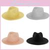 Colored Plain Straw Hat  Outdoor Wide Brim Sun Hats Uv Protection Casual Outings