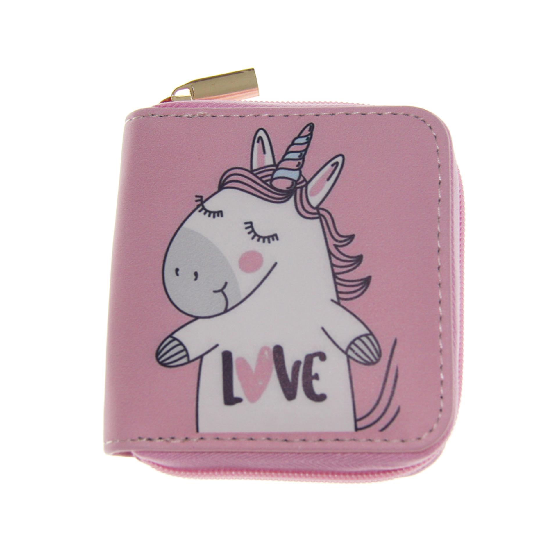 

New unicorn short zipper small wallet, card bag wallet.