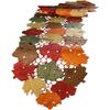 OWENIE Fall Table Runner 70 Inches Long, Thanksgiving Table Runner for Fall Decor, Embroidered Brown Harvest Maple Leaves Table Decorations ,