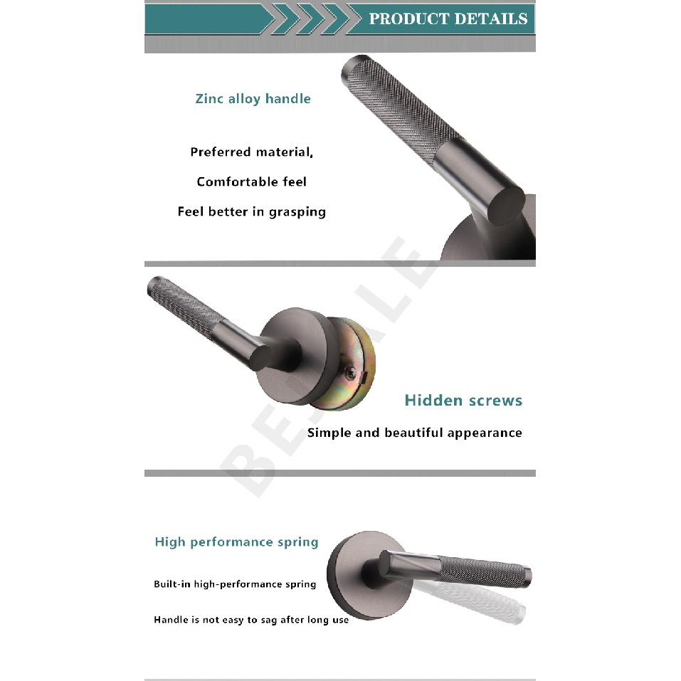 American Simple Black Bathroom Lock Bathroom Home Interior Bathroom Door Handle Wooden Door Lock Knurled Privacy Lock Thread Lock3