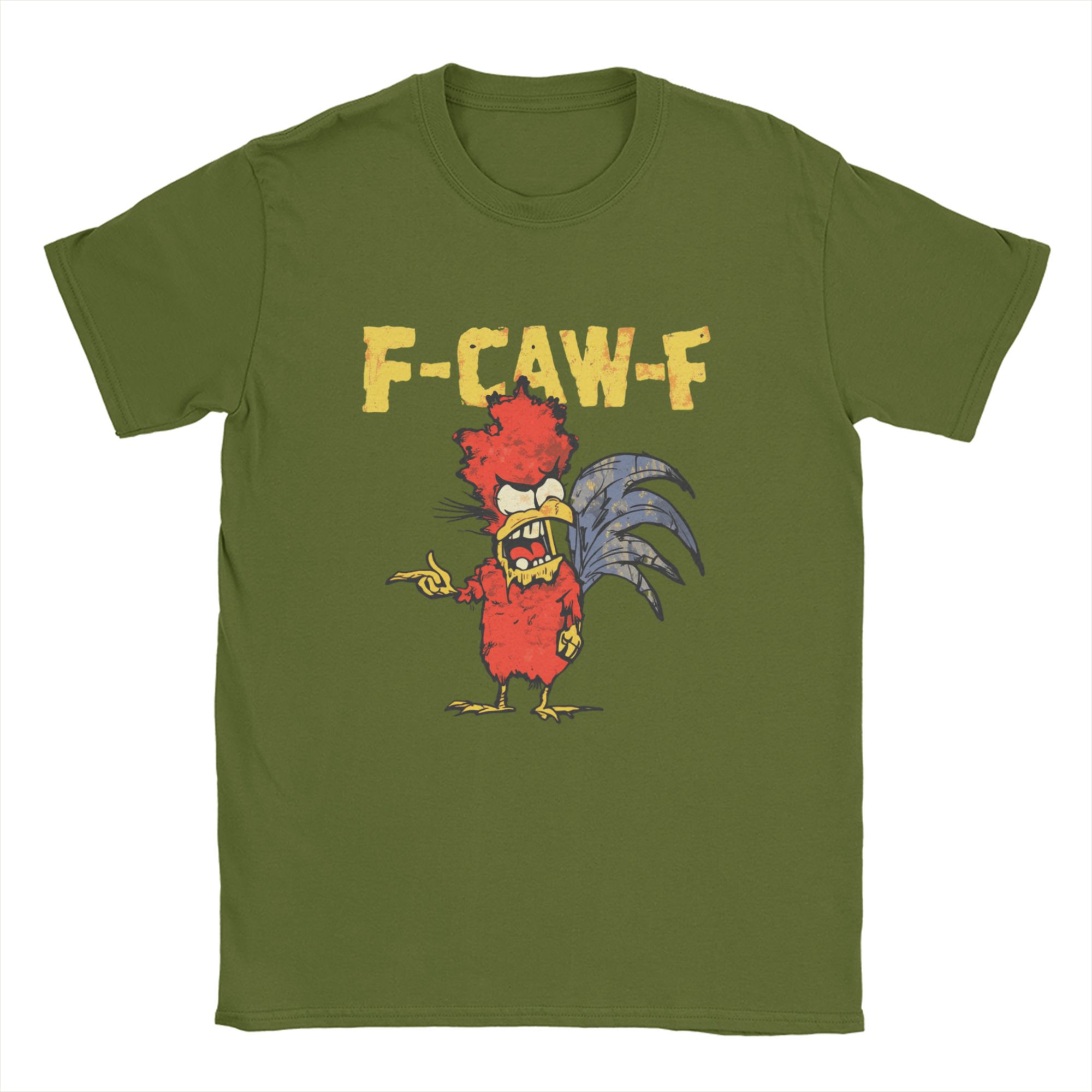 Мужская футболка F Caw F Петух Смешная птица Fcawf Курица Чистый хлопок Одежда Смешная с коротким рукавом Круглый вырез Летние футболки 4XL