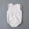 Arc din dantelă de vară Body fete nou-născuți Salopete albe din bumbac fără mâneci Onesie