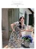 French Retro Floral Puff Sleeve Dress - Summer 2025 Waist-Slimming Holiday Beach Style