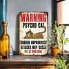 Metal Cat Poster Warning Sign Wall Art Decor