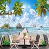 Seaside Scenery Beach Mural Sea View Wallpaper 3d Beach Wallpaper Home Decor
