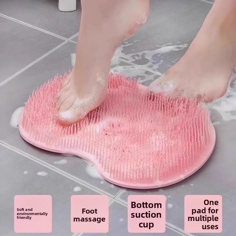 Silicone Foot Scrubber Massager Bath Mat With Nonslip Suction For Home Use