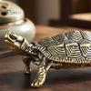 Unique Office Desk Accessories Vintage Metal Turtle Statues, Gold Figurines, Decorative Animal Elegant Brass Statue Ornament, Small Desktop Decoration
