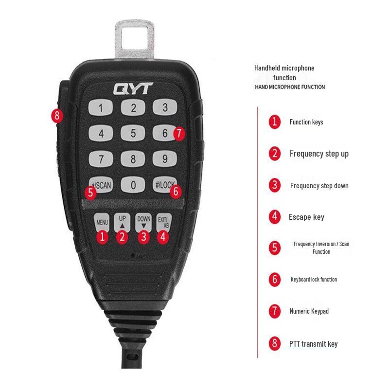 QYT KT-7900D Vehicle Walkie-Talkie, 4-Band, 25W, Color Screen, for Self-Driving Tours and Mobile Radio.