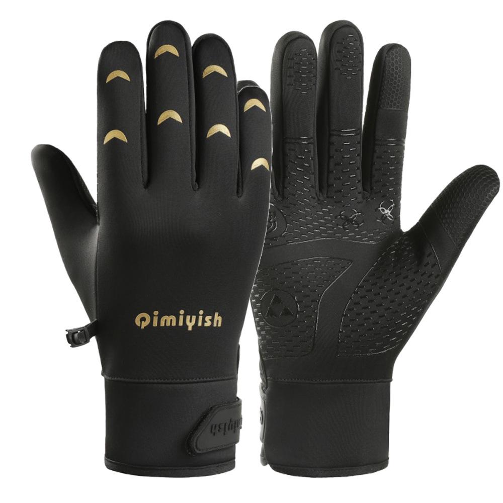 

Men s Winter Cycling Gloves - Fleece-Lined, Thick, Coldproof, Windproof, Waterproof, Touchscreen-Compatible for Biking and Sports One Size