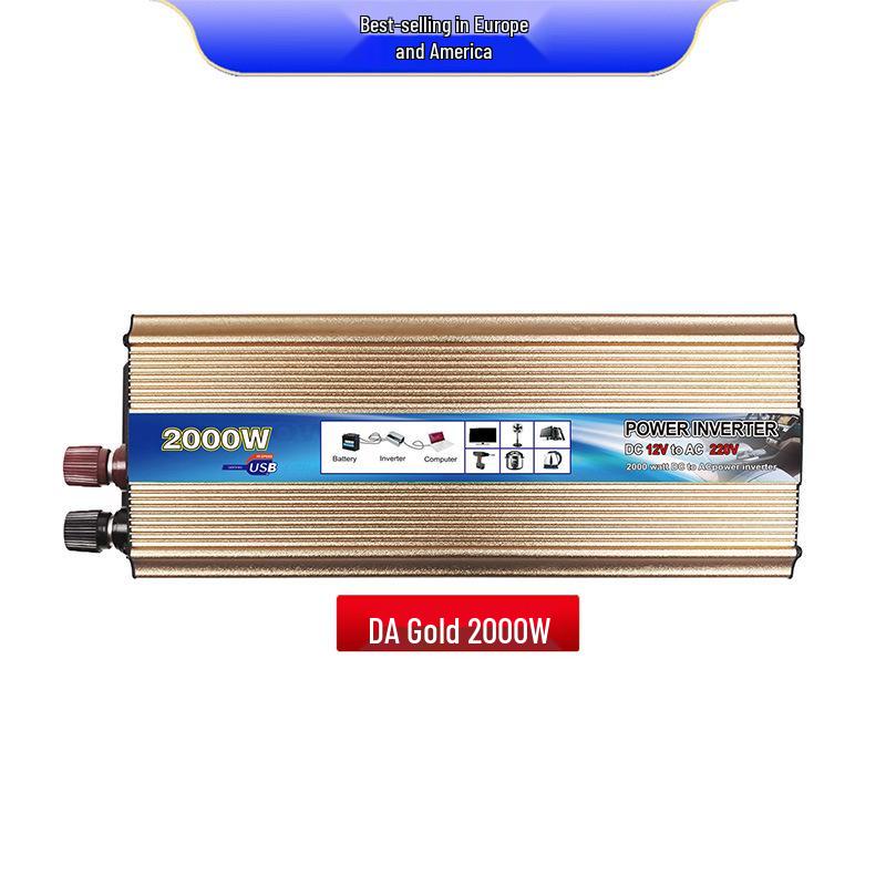 Smart Car Power Inverter 12V/24V to 220V, 500W/1000W/2000W, with USB Port