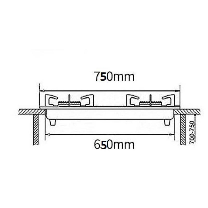 Aragaz dublu de uz casnic 7,0 kW, aragaz cu flacără mare, sticlă rezistentă la explozii, aragaz pe gaz lichefiat/natural, plită pe gaz încorporabilă