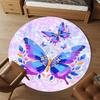 1PC Butterfly Fantasy Round Chair Mat Area Rug - Non-Slip, Floor Mat for Office, Bedroom, and Indoor Decor -Gift D1127178