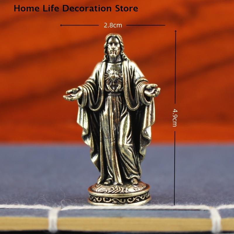 Kreatives grenzüberschreitendes Kunsthandwerk Kleine Kupferfigur Heimdekoration Vintage-Stil Handgefertigte Messing-Gottstatue Schreibtischdekoration