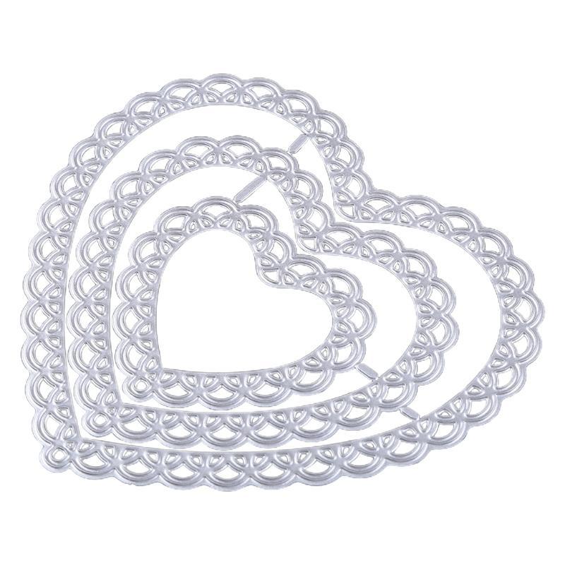 Handmade DIY Openwork Heart Cutting Die Carbon Steel Cuts for Decor Card