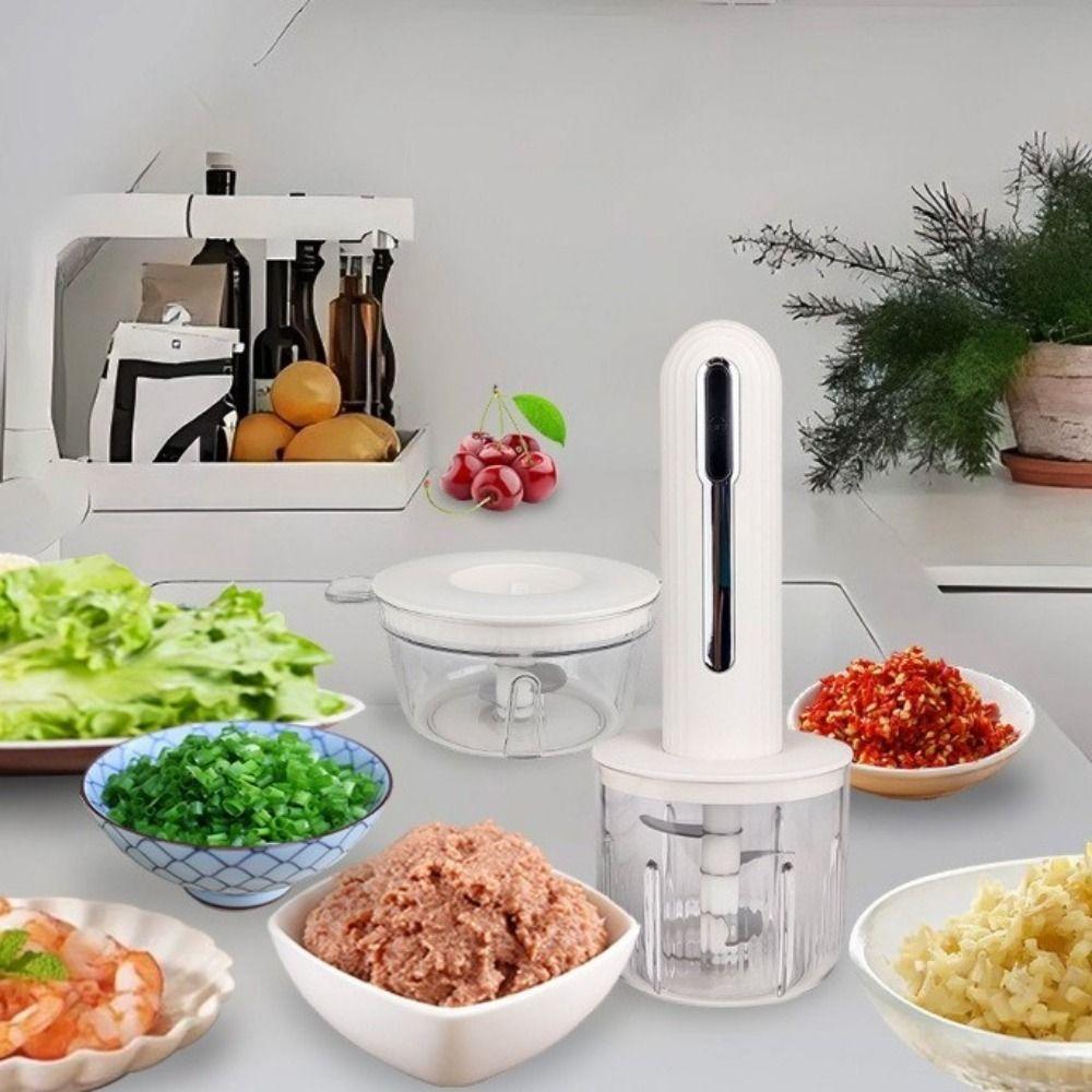 USB Rechargeable Electric Meat Grinder Powerful Motor Cordless Vegetable Chopper Home Use
