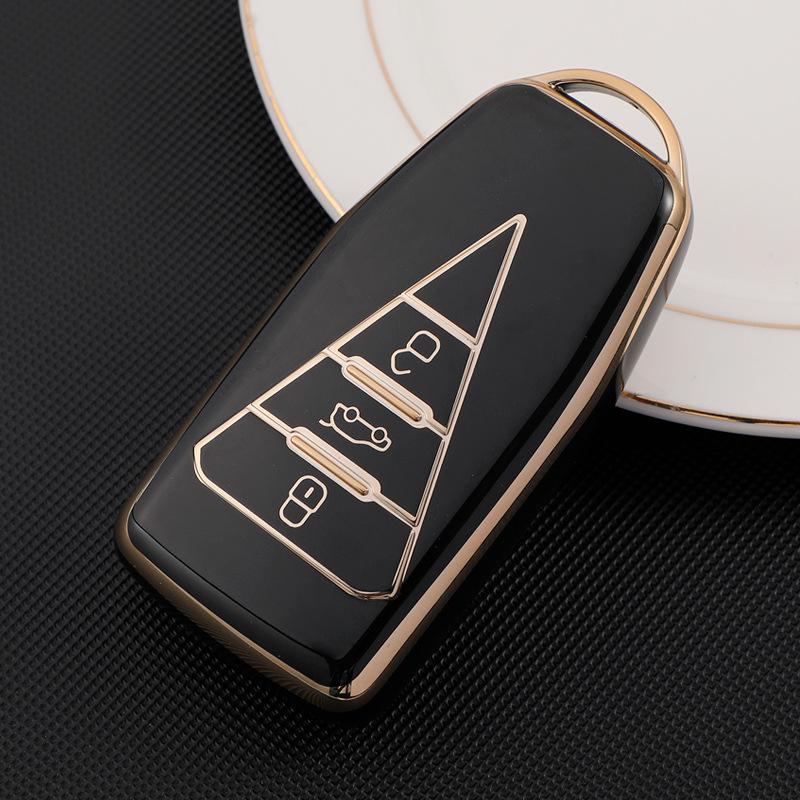 Dongfeng Venucia Car Key Case: Gold Edge Protective Shell for D60, T60plus/EV, T90, T70 with Buckle