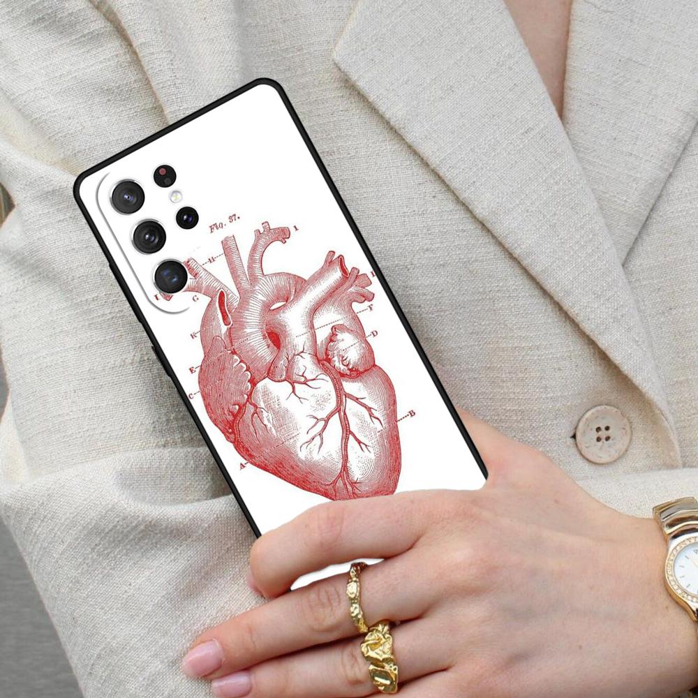 Human Heart Anatomy Cell Phone Case for Samsung Galaxy S26 Ultra S25 S24 S23 S22 S21 S20 Note10 Cover