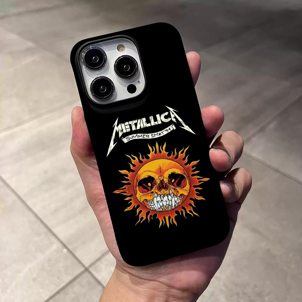 

Рок M-METALLICA Солнце Чехол для телефона Жидкий силикон для Iphone 16 15 promax 14 plus 13 12 11 полная защита от падений For IPHONE 13