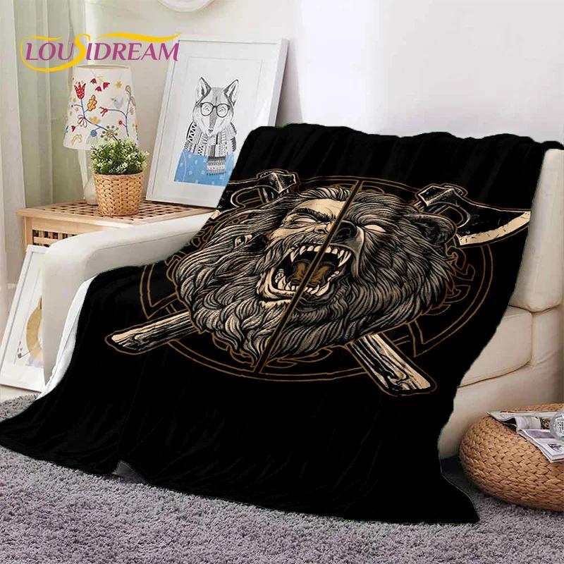 Nordic Viking Odin Valhalla Valknut Soft Blankets,Keep Warm Throw Blanket Comfortable Blanket for Picnic Beds Sofa Home Bedroom
